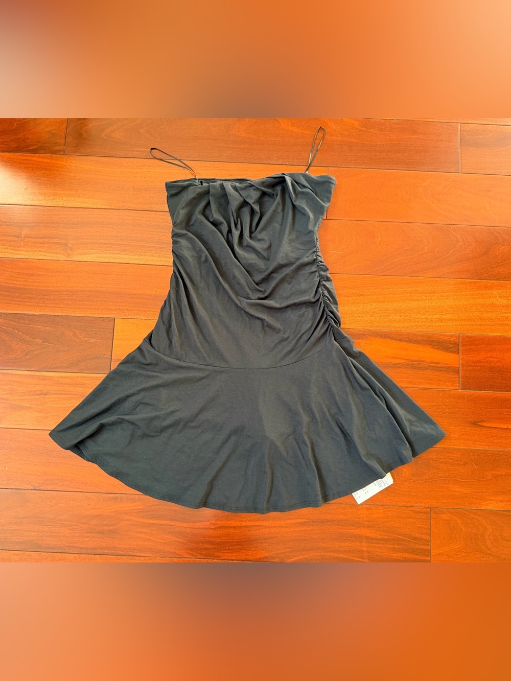NWT Abercrombie & Fitch Black Modal Blend Mini Dress Built-In Shorts Size L